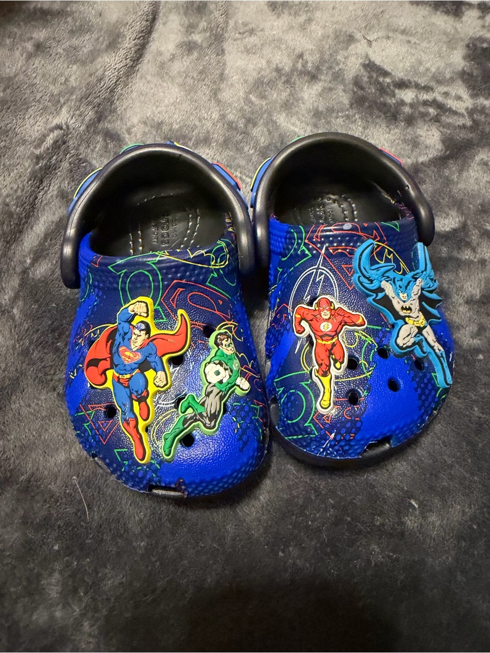 CROCS Kids Blue Superhero Graphic Clogs